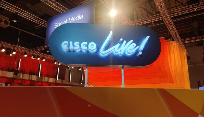 Cisco Live sign at its annual EMEA conference